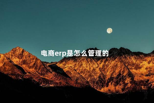 电商erp是怎么管理的